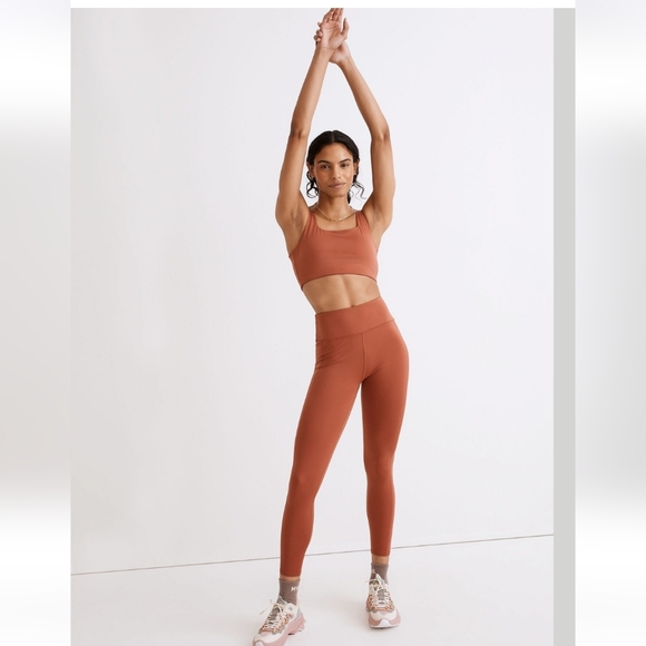 Madewell Flex High-Rise 25" Leggings $75 weathered brick small Rust Activewear - Picture 4 of 8